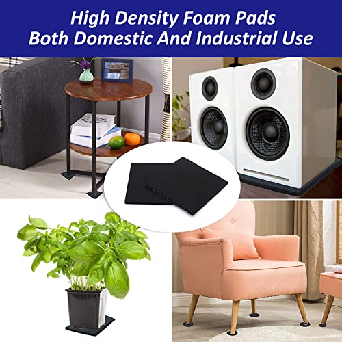 Image of Foam Padding Sheets with Adhesive Backing - Self Stick Neoprene Insulation Foam,12PCS 1 /8 Inch Thick X 4 Inch Long X 4 Inch Wide - Closed Cell Foam Sheet Square Pad