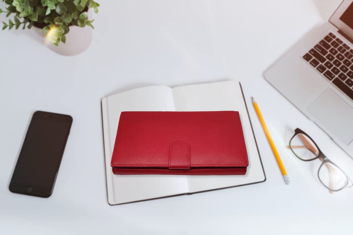 LOLUNA® Compagnon de Voyage Multifonction Double Face Tout en Un, Porte chéquier, Carte, Monnaie et identité - idée Cadeau Noël, fête, Anniversaire - Fuchsia