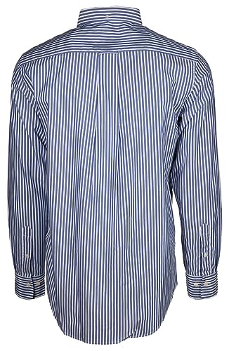 Chemise à rayures en popeline regular homme Gant bleu blanc en coton