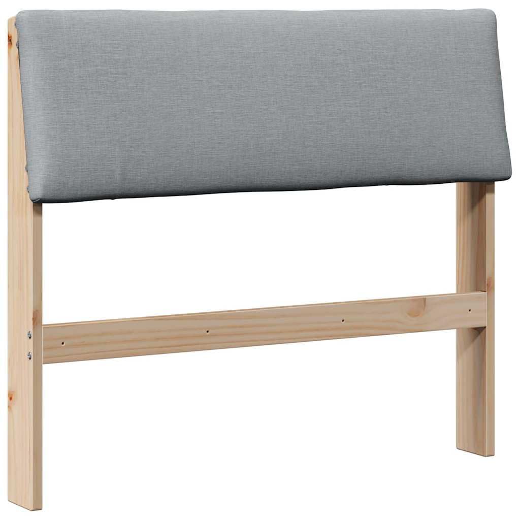 Tête de lit capitonnée 90 cm Gris Clair, Dos de Lit Rembourré en Tissu et Bois de Pin Massif, Dos de Lit Moderne pour Chambre à Coucher, 90 x 14 x 78,5 cm