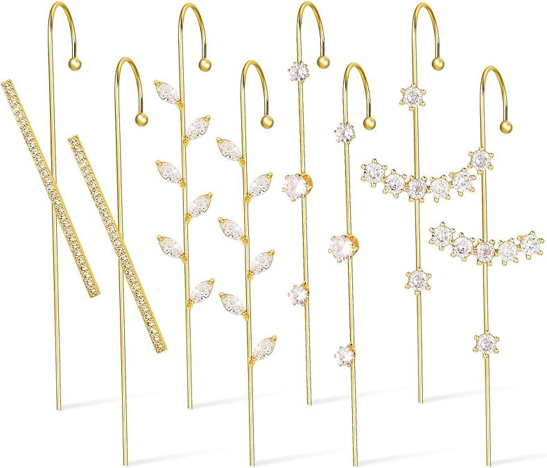 El Regalo 4 Pairs Ear Cuff Earrings for Women Rhinestone Wrap Earrings Ear Crawler Earrings Hook Earrings (B0CZTRDFWQ) Amazon Price History, Amazon Price Tracker