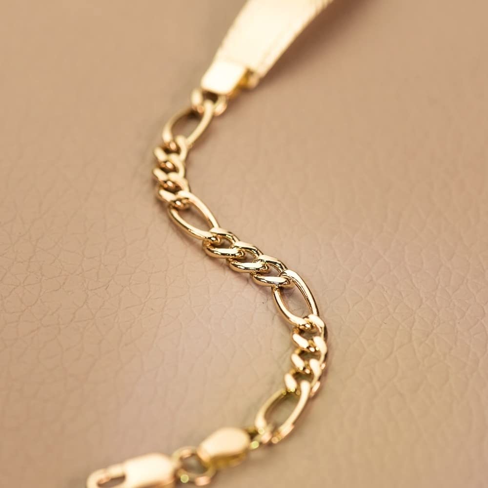 Schiava in oro 18k Prima Comunione 18cm. maglia 3x1 larghezza 4mm. moschettone - Personalizzabile - REGISTRAZIONE COMPRESA NEL PREZZO