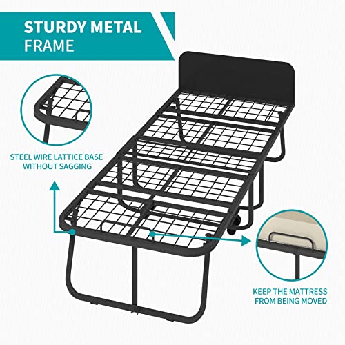 Balus Folding Bed With Mattress For Adults, Roll Away Bed With 5" Memory Foam Mattress, 75" X 31" Portable Fold Up Guest Bed, Sturdy Bed Frame With Dustproof Bag & Baffle (Upgrade With Cover) #TOP5