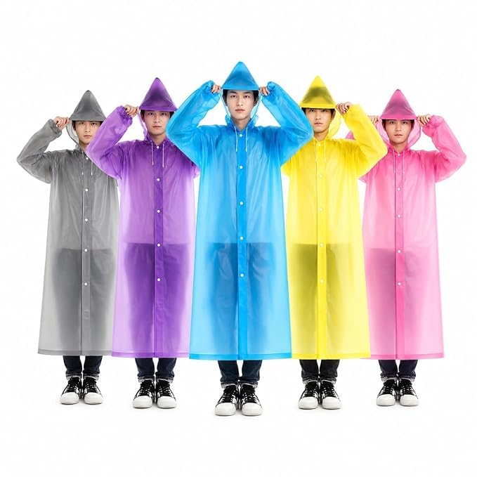 shrivantaa EVA Waterproof Unisex Rain Coat Hooded Full Sleeves Outdoor Men, Women, Boys & Girls Rainwear Poncho Raincoat for Camping, Hiking & Travelling-multicolour (1)-image-22