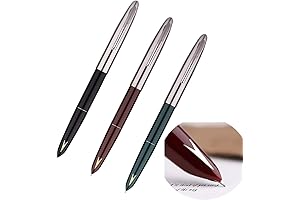 Lanxivi 3 Pieces Genuine Hero 329 Fountain Pen, Gold Arrow Patterned, Stainless...