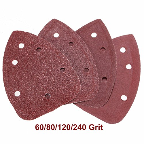 INSMA 40pcs Mouse Sanding Sheets for Black Decker Detail Palm Sander 60+80+120+240 Grit¡­ (Grits)