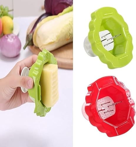 Green Grater Finger Protector,Food Safety Holder Slicer Grater Hand Guard,Slicer Veggie Cutter Hand Guard Grater Slicer Finger Protection Hand Guard Gadget,Mandolines and Slicers,Peeling,Slicing Tools - Image 3