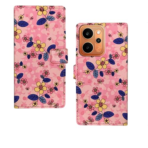 Image of amazon basics Realme P4 Power 5G Flip Cover | Card Pockets Wallet & Stand | Flip Cover for Realme P4 Power 5G (Pink Flower)