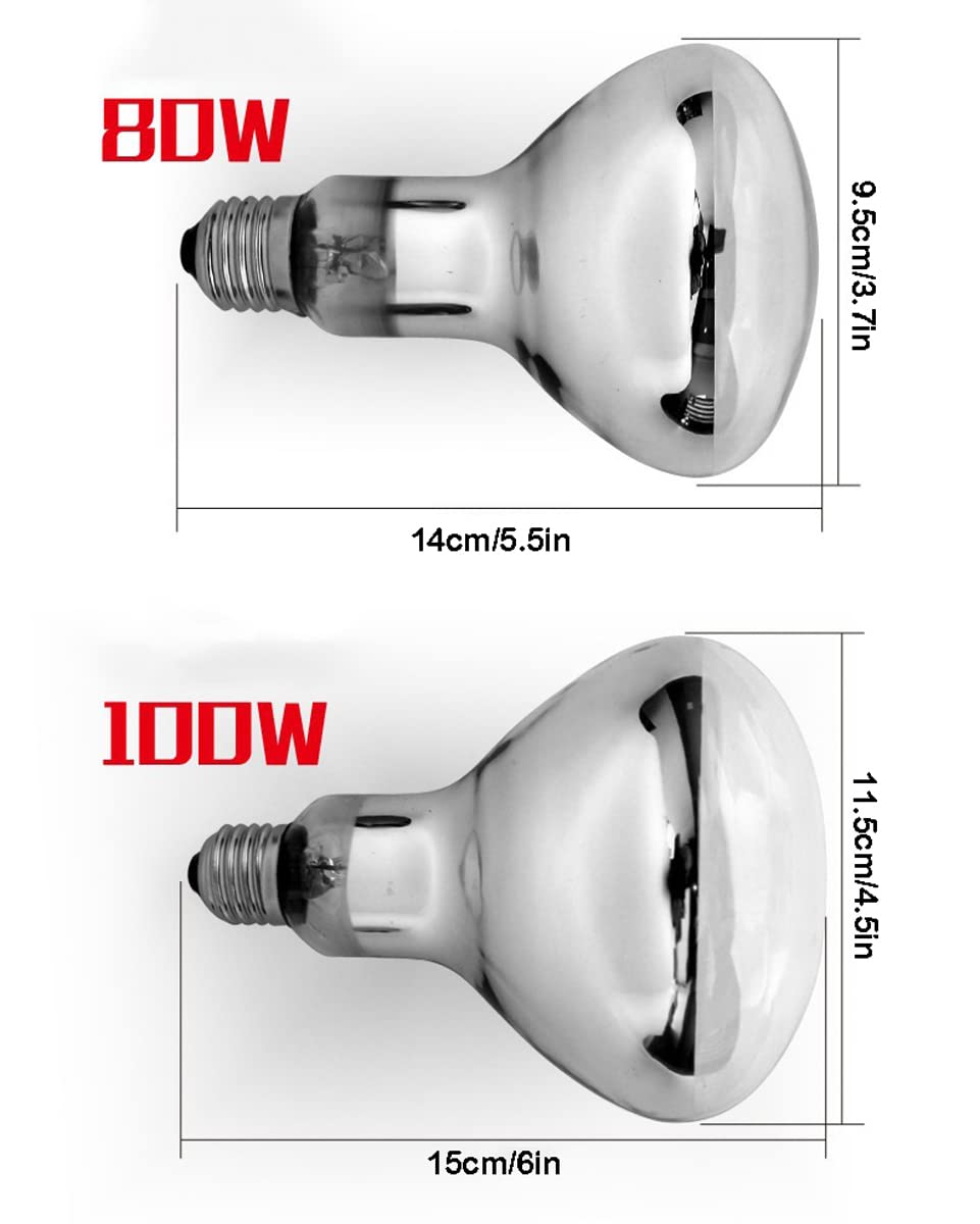 DOCIM Lampada di calore rettile UVB, luce del giorno Basking Spot Heat Bulb, lampada di riscaldamento rettile per rettili, anfibio, tartaruga, lucertola, drago barbuto,100W