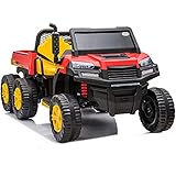 sopbost 2 Seater Ride On Car Ride on Dump Truck 12V 14Ah 4WD Battery Powered Ride On Tractor with...