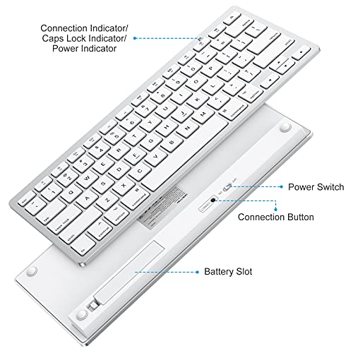 Bluetooth Keyboard For Mac, Omoton Compact Wireless Keyboard Compatible With Macbook Pro/Air, Imac, Imac Pro, Mac Mini, Mac Pro Laptop And Pc #TOP6