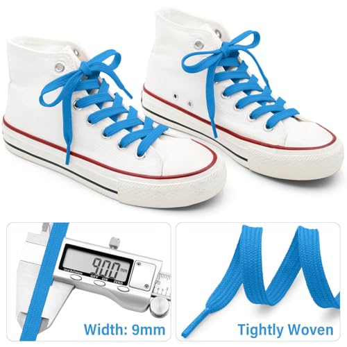 Image of DELELE Solid Flat Shoelaces Hollow Thick Athletic Shoe Laces Strings 2 Pair