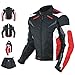 Giacca Tessuto Moto Protezioni CE Manica Staccabile Gilet Termico Rosso XXL