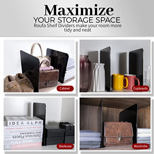 ROUFA-4Pcs-Acrylic-Shelf-Dividers-Adjustable-Closet-Organizer-Fit-for-Any-Thickness-of-Shelves-Multi-Purpose-Wood-Shelf-Separators-for-Bedroom-Kitchen-Office-Bathroom-118x11-Black