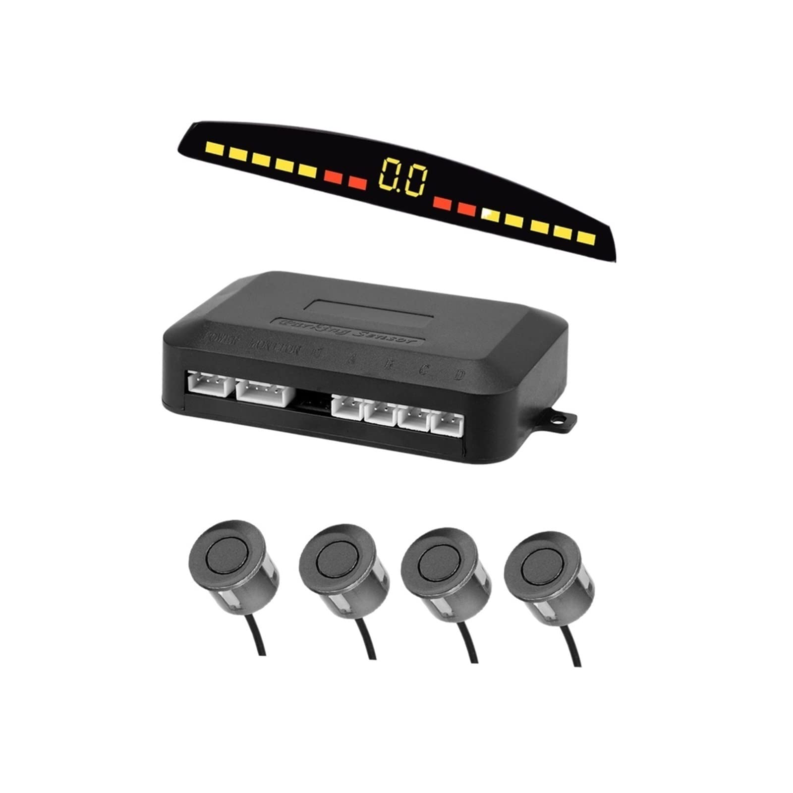 Sensores De Aparcamiento For Coche De 12V, Sistema De Monitor, Kit De Control De Distancia, Detector De Radar, Pantalla LED, Accesorios Universales For Automóviles(Gray)