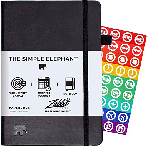 Simple Elephant Planner 2020 - Daily, Weekly, Monthly Agenda - Undated Productivity Journal