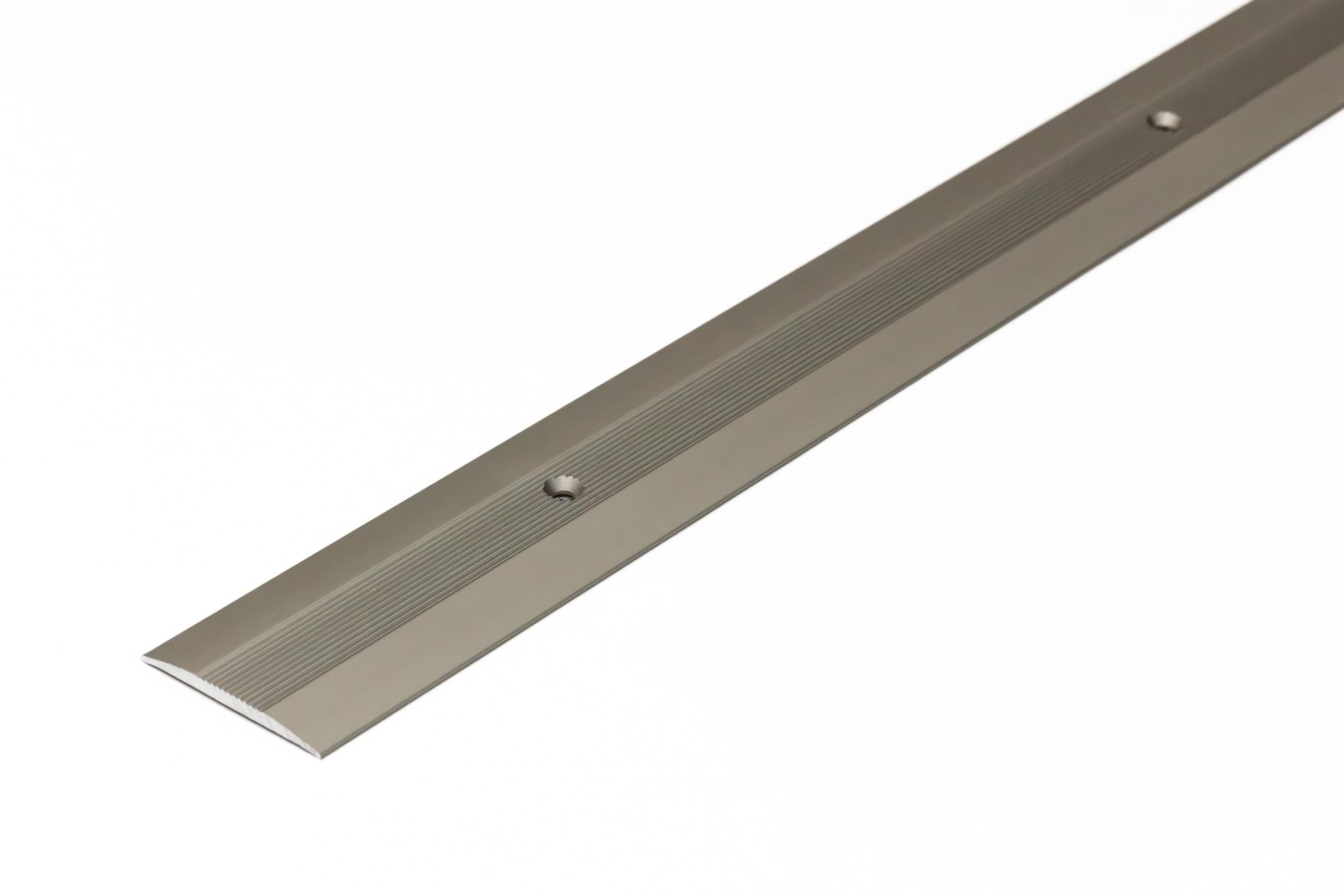 TMW Profiles Aluminium Floor Trim - Champagne - 37mm – Grooved Door Threshold – Screw-Fix, 1m Length (Champagne)