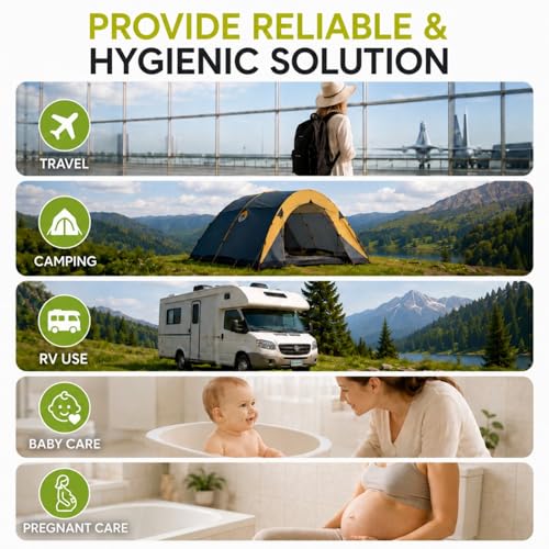Portable Bidet for Travel – Electric High Pressure Rechargeable Bidet for Women & Men, 2.5L Bottle, 1600mAh Battery, 1300ML/min Strong Flow, Waterproof Personal Hygiene Sprayer for Travel & Home - image 7