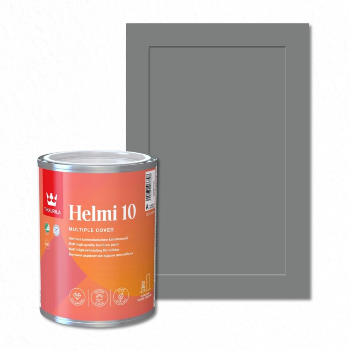 TIKKURILA Helmi 10 Matt Paint for Kitchen Cupboards, Furniture & MDF | Durable Interior Wood Finish - 1L Cloak M499