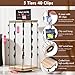 Pinzoveco Chip Rack Display Stand, 5 Tiers 40 Clips Snack Organizer for Office Desk, 360° Rotating Wooden Base Chip Holder Candy Display for Concession Stand, Countertop, Party, With Message Board