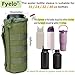 Fyelo Tactical MOLLE Bottle Pouch Bag, Travel/Sprots Molle Water Bottle Holder with Drawstring Open Top and Mesh Bottom - Green