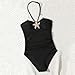 Girls Halter One Piece Swimsuits Cute Star Decor Beach Swimwear Bathing Suit for 13-17 Years
