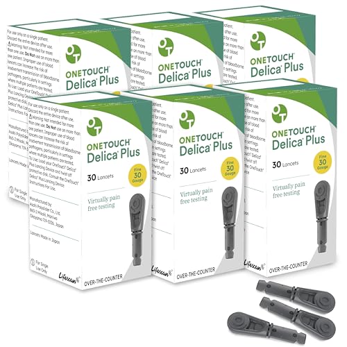 OneTouch Delica Plus Lancets for Diabetes Testing - Fine 30-Gauge Lancets for Blood Test - Diabetic...