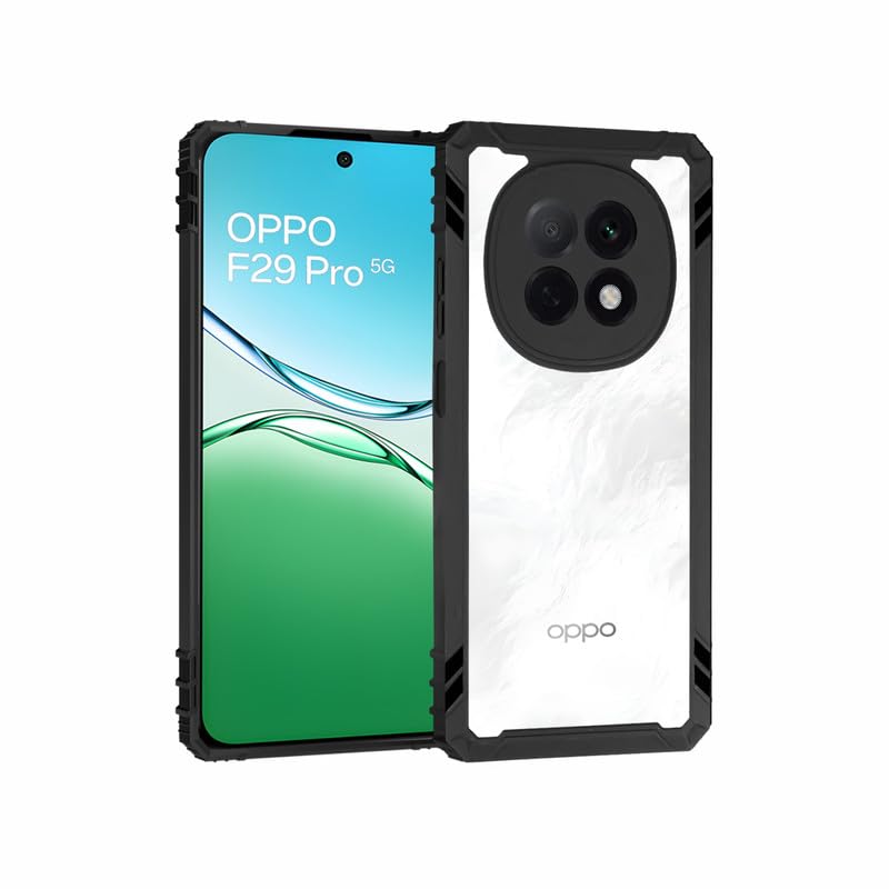 Image of AIBEX Crystal Clear Back Cover Case for Oppo F29 Pro 5G | Transparent Shockproof Bumper | Slim 360 Protection | Non-Yellowing PC & TPU Back Case
