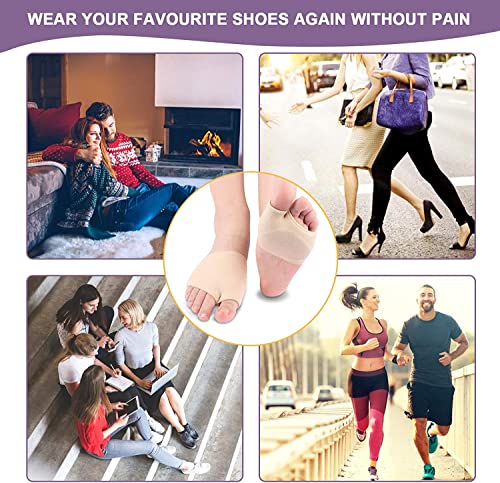 Image of forefoot pads for pain relief hallux valgus support for bunion forefoot Sleeve pads, metatarsal pads for men and women with ball of foot cushion (1 pair) Beige, Cotton