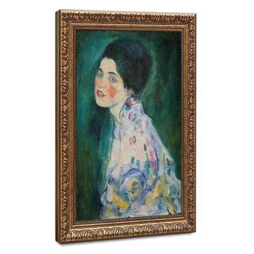 Impression sur toile Gustav Klimt Portrait d'une dame déco murale de bureau cadre 30x45cm