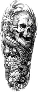 NKGWQ11.4*21cm 2 piezas de pegatinas de tatuaje coloridas impermeables, resistentes al sudor, resistentes al roce, respetuosas con el medio ambiente, tatuajes temporales, pegatinas de rosa grande de m