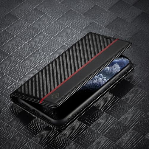 Étui de protection iPhone 11 Pro en cuir hybride et finitions carbone