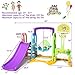 Costzon 6 in 1 Toddler Slide and Swing Set, Kids Large Climber Slide Playset with Basketball Hoop and Football Gate, Playground Swing Set for Indoor Outdoor Backyard 3-10 Gifts Presents