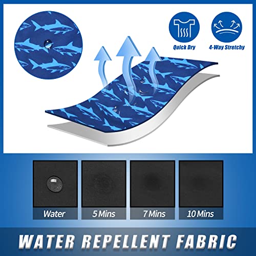 Swim Trunks Boys 18-20 With Boxer Brief Boys Swim Shorts Compression Lined Swim Trunks Boys Built In Compression Liner (B-Blue Shark,18-20) #TOP4