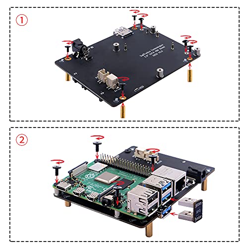 Image of Raspberry Pi 4 SATA Storage, Raspberry Pi 4 Model B 2.5 inch SATA HDD /SSD Expansion Board X825 V2.0 USB3.0 Shield ( Only for Raspberry Pi 4B )