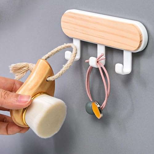 3Pcs No-Punching Hooks Wall Room Door Creative Self-Adhesive Racks Bathroom Kitchen Storage Hook (Triple Hook)