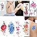 ULTNICE Flower Temporary Tattoos Stickers Lotus Cherry Blossoms Flash Tattoo Pack of 9 Sheets