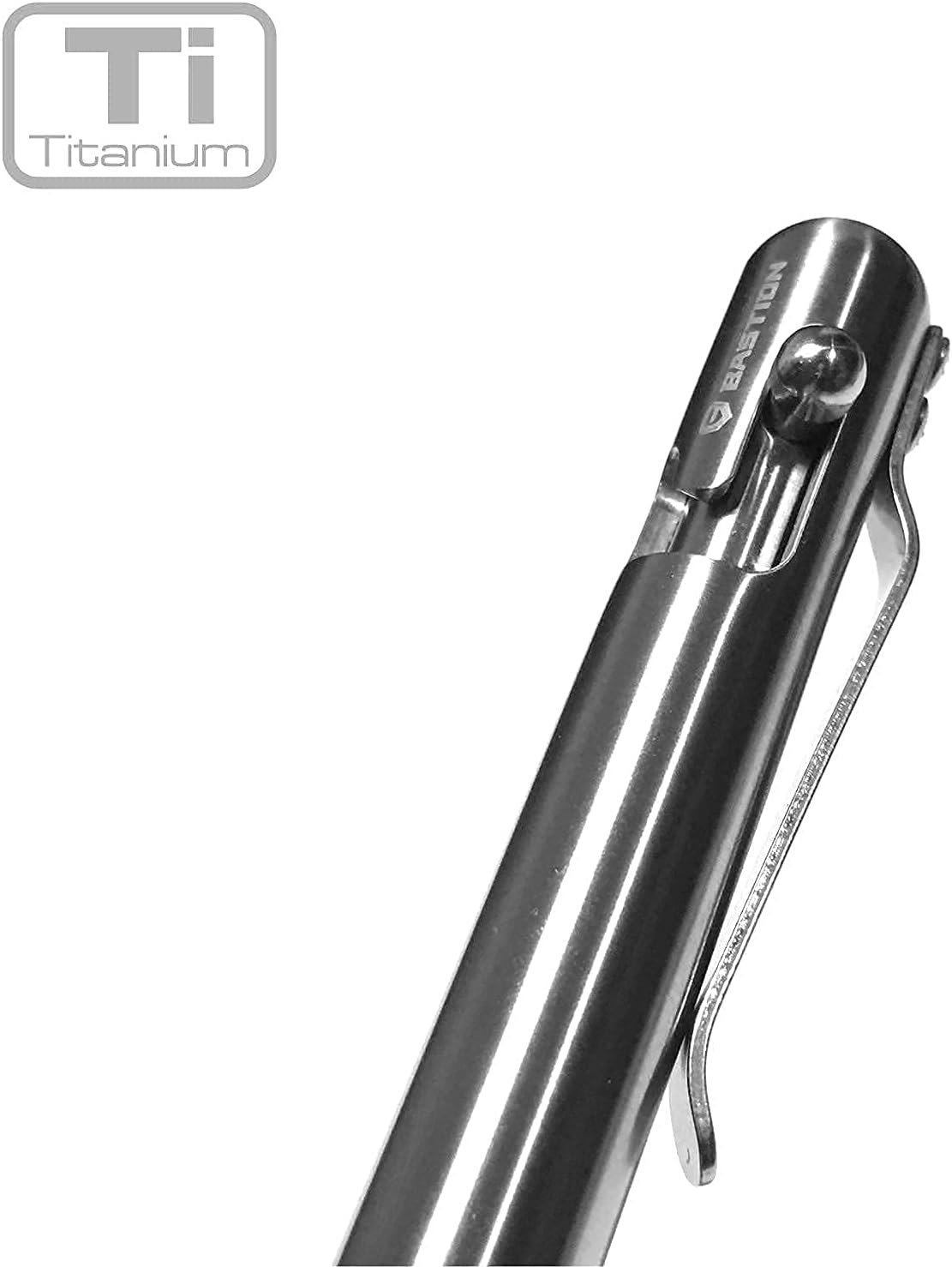 Bastion Titanium Pen Plus 6 Gel Blue Ink Refill | Lightweight Bolt Metal Fine Point (0.5mm) for Women & Men Ballpoint Pen Combo Gift Set