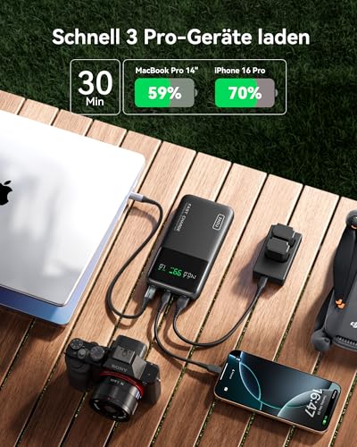 INIU Laptop Power Bank, 140W PD3.0 27000mAh Hochkapazität Powerbank, Kompakt USB-C EIN & Ausgang Externer Akku Kompatibel mit MacBook Pro, Steam Deck, iPhone 17 16 15 Pro, Samsung S22, iPad Pro usw. 2