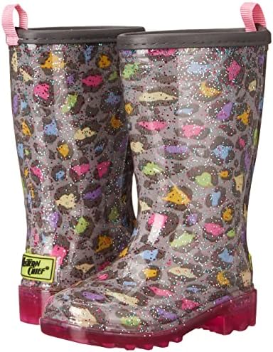 Western Chief Warm Lined PVC Lighted Rain Boot, Leopard, 11 US Unisex Little Kid | Image 6