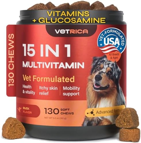 Dog Vitamins 15 in 1 - Dog Multivitamin Chews - Joint Supplement ...