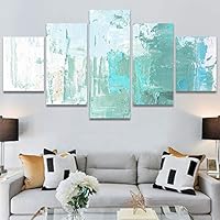 SIGNWIN 5 Panel Canvas Wall Art Modern Art Contemporary Digital Art Dramatic Geometric Multicolor Patterns for Home Decorations Ready to Hang - 60