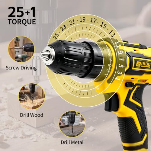 Image of 20V Cordless Drill with Battery and Charger, 3 /8'' chuck, Yellow