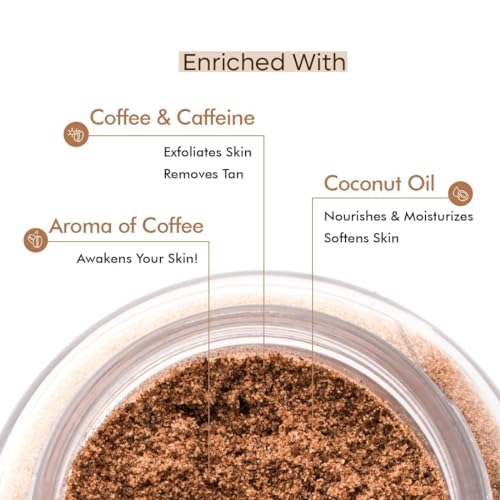 mCaffeine Exfoliating Coffee Body Scrub for Tan Removal & Soft-Smooth Skin | For Women & Men | De-Tan Bathing Scrub with Coconut Oil, Removes Dirt... - Image 4