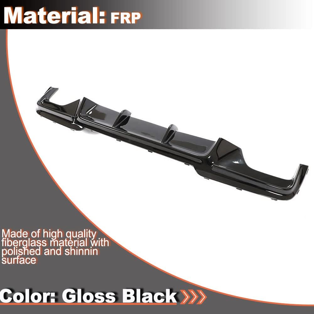 MCARCAR KIT Rear Diffuser for BMW 5 Series F10 2012-2016 520i 523i 528i 530i 535i 550i M Sport Sedan Rear Lower Bumper Lip Diffuser Spoiler Body Kit (Style A, Fiberglass in Gloss Black)