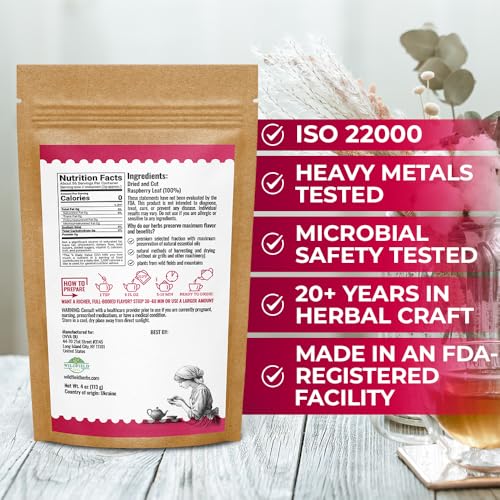 Image of 4 oz. Raspberry Leaf Tea Rasberry Leaf Herbs (Rubus Idaeus Folium) - 113g Rasberry Leave Tea Hojas De Frambuesa