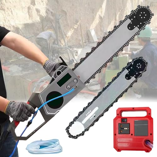 Tronçonneuse électrique avec pompe à eau et 2 chaînes/2 guides-chaînes, découpeuse murale électrique pour granit/béton/marbre, équipement industriel...