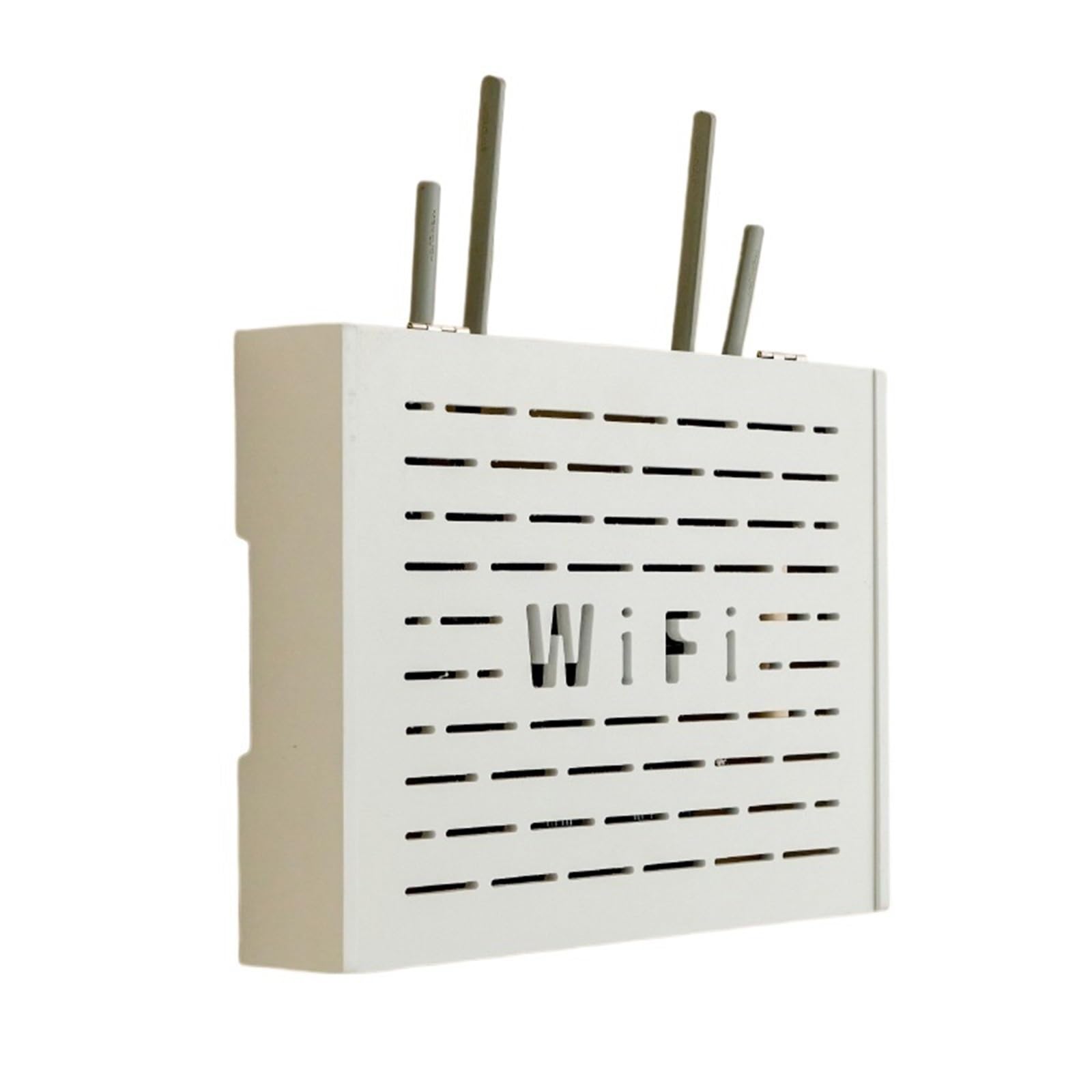 Sqqcreato S D Wifi Router Storage Box Simple Home Router Rack Wall Mounted Multimedia Box Without Drilling Electric Meter Hidden Cable(S D)