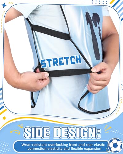 Image of Yahenda 24 Pcs Sports Pinnies Soccer Scrimmage Practice Vests Numbered Soccer Team Pennies with Belt for Adult