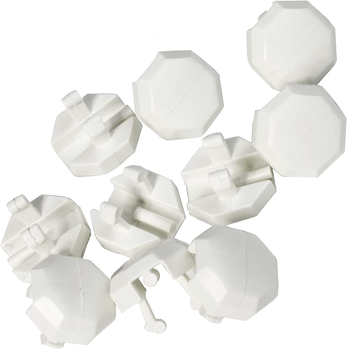 JCP 10 x White Round UPVC Window Drainage Cap Octagonal Face Drain Covers for Windows Doors